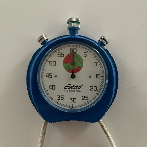 Vintage ARISTO APOLLO 412 Stop Watch Blue Swiss Made WORKING - Picture 1 of 13